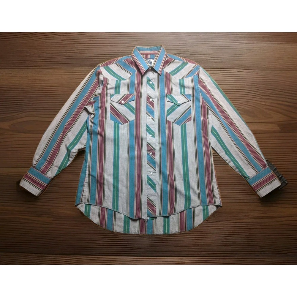 Wrangler Multicolor Striped Western Button-Down Shirt